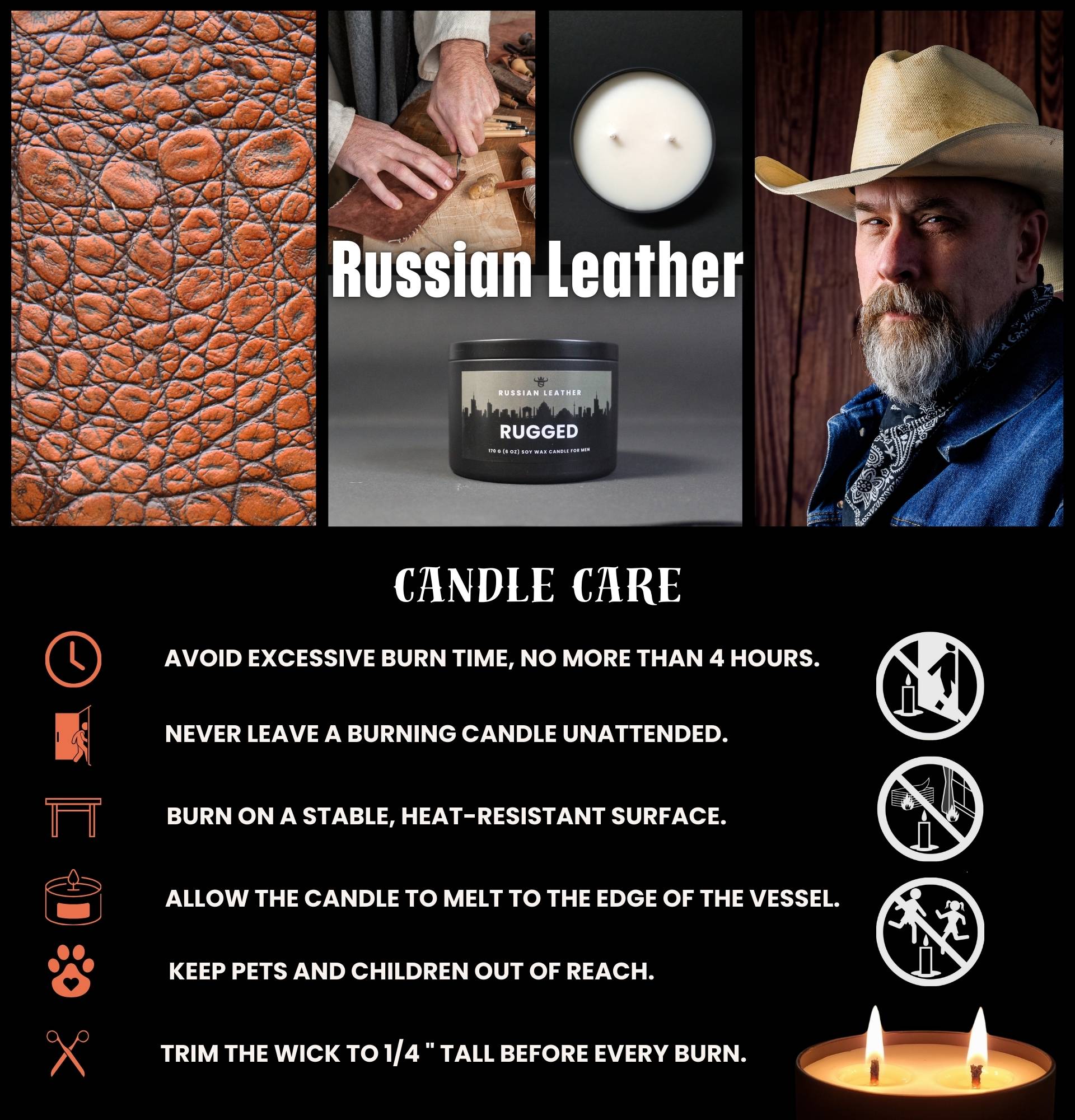 Leather Scented Candle