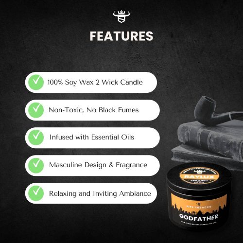 "Godfather" Pipe Tobacco Scented Candles For Men